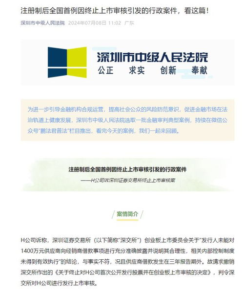 注册制不意味ipo 放水 全国首例 终止上市后,这家公司状告交易所,法院判了