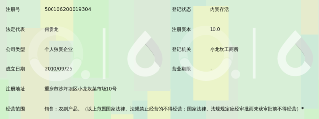 重庆轩龙农产品销售经营部